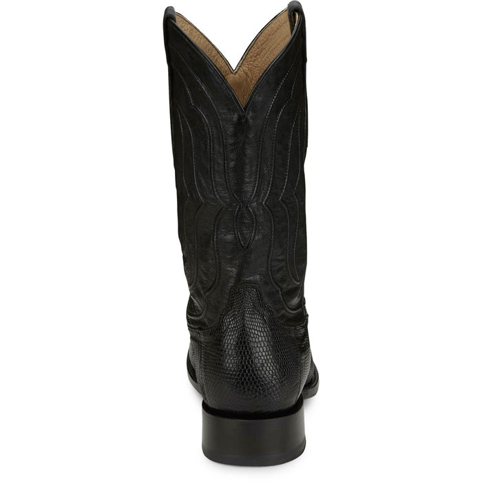Tony Lama Mens Kirtland 12in Western Black Lizard Cowboy Boots
