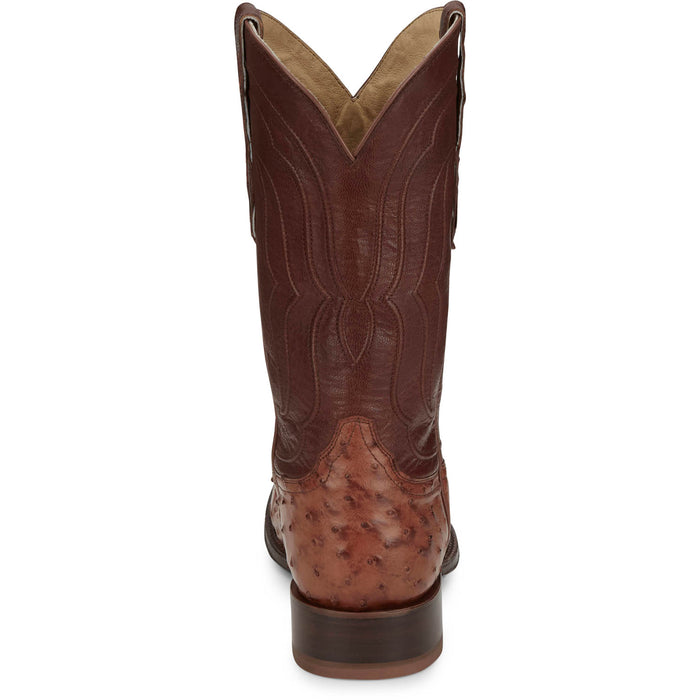 Tony Lama Mens Canonero 12in Western Cognac Full Quill Ostrich Cowboy Boots