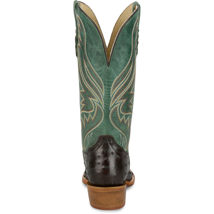 Tony Lama Womens Zaire Chocolate Full Quill Ostrich Cowboy Boots