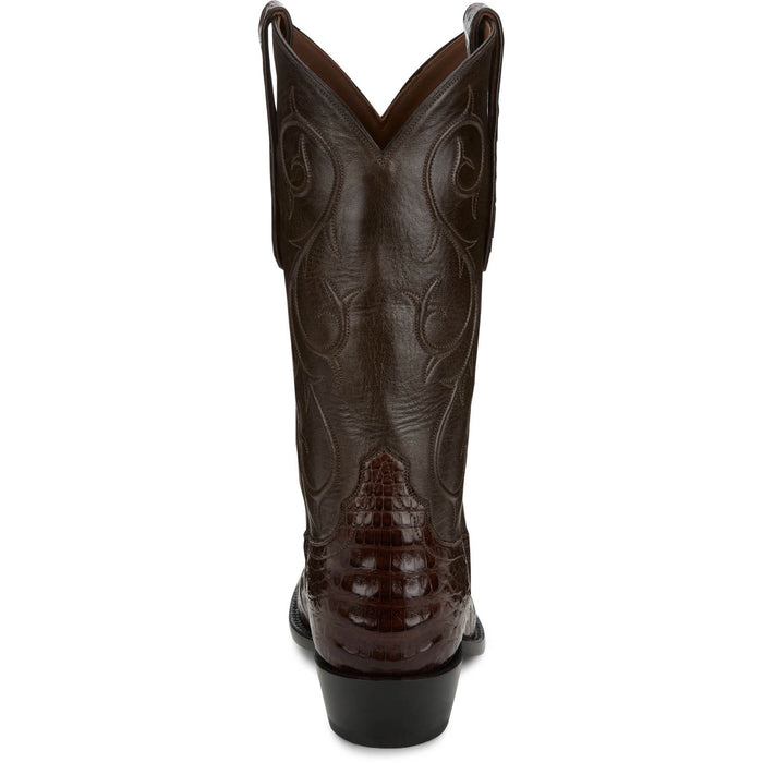 Tony Lama Mens Vicente 13in Western Chocolate Caiman Belly Cowboy Boots