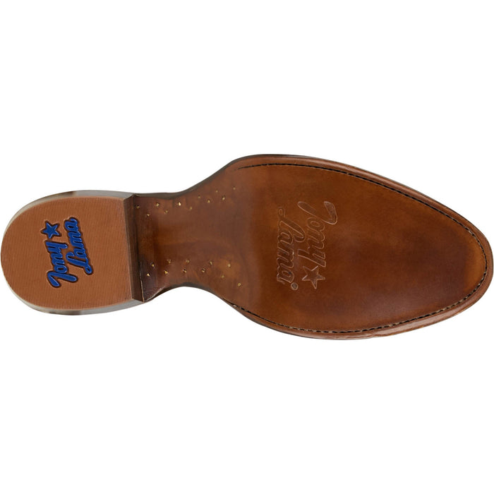 Tony Lama Mens Marco 12in Western Cognac Goat Leather Cowboy Boots