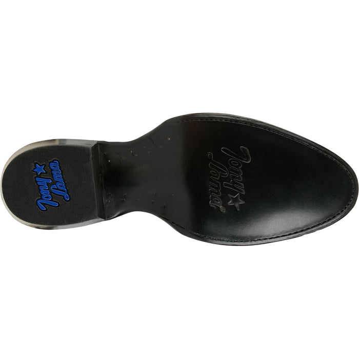 Tony Lama Mens Marco 12in Western Black Goat Leather Cowboy Boots