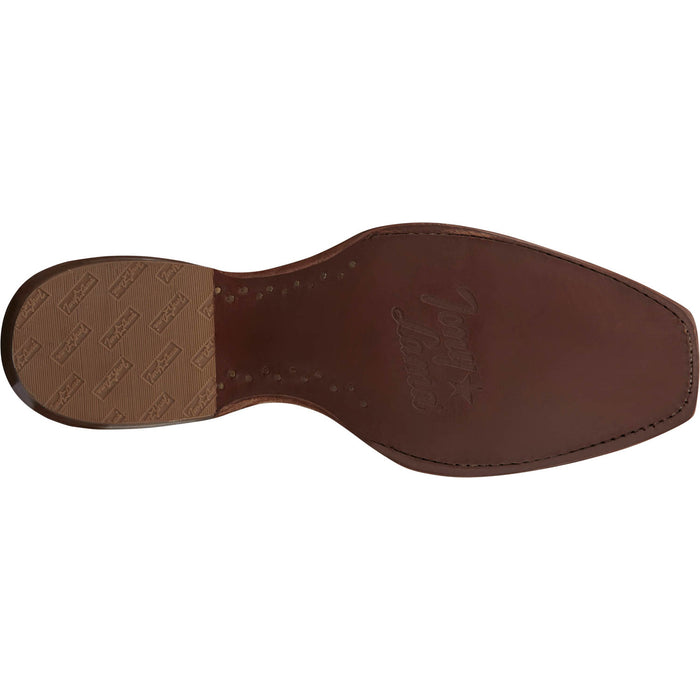 Tony Lama Mens Rylen 13in Black/Red Full Quill Ostrich Cowboy Boots