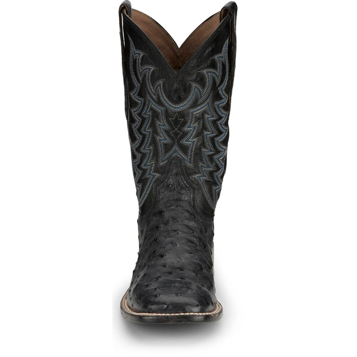 Tony Lama Mens Vale 11in Grey Full Quill Ostrich Cowboy Boots