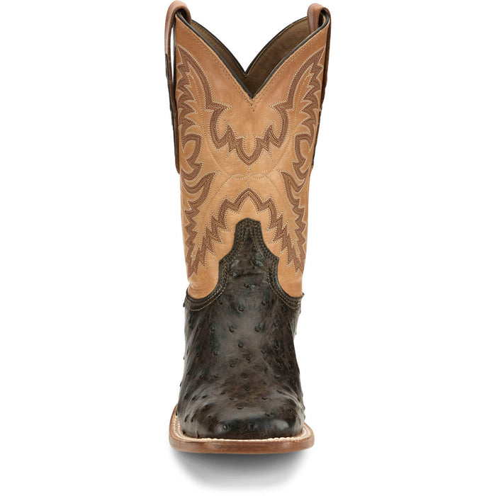 Tony Lama Mens Vale 11in Umber Full Quill Ostrich Cowboy Boots