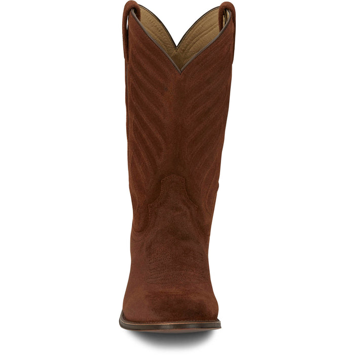 Tony Lama Mens Amado 12in Western Cognac Suede Cowboy Boots