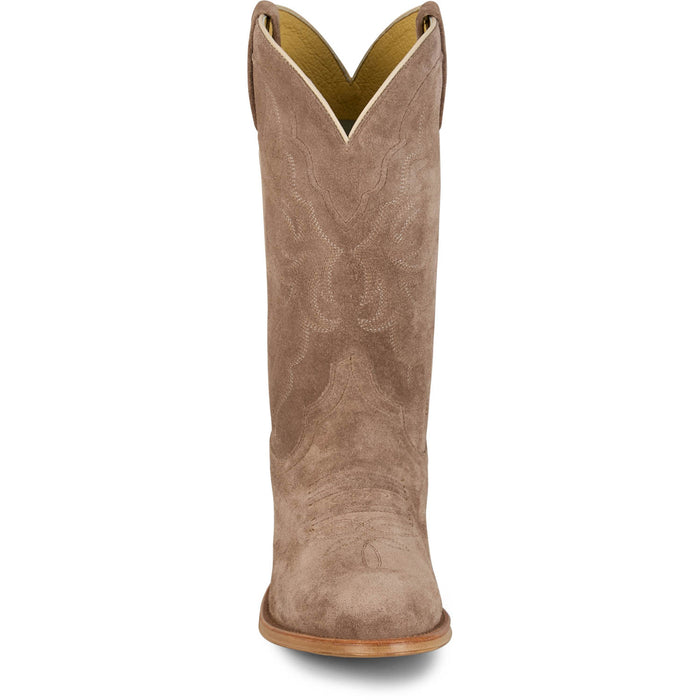 Tony Lama Mens Plano 12in Western Taupe Suede Cowboy Boots