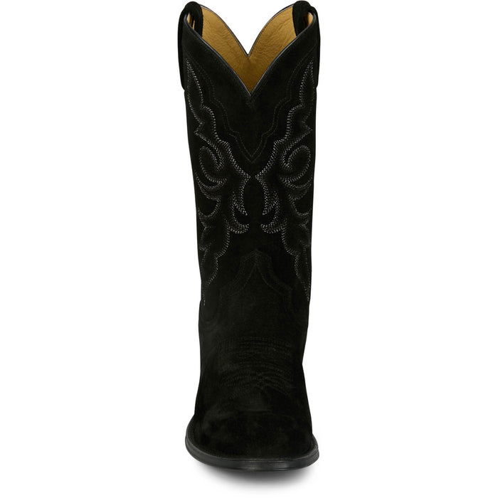 Tony Lama Mens Plano 12in Western Black Suede Cowboy Boots