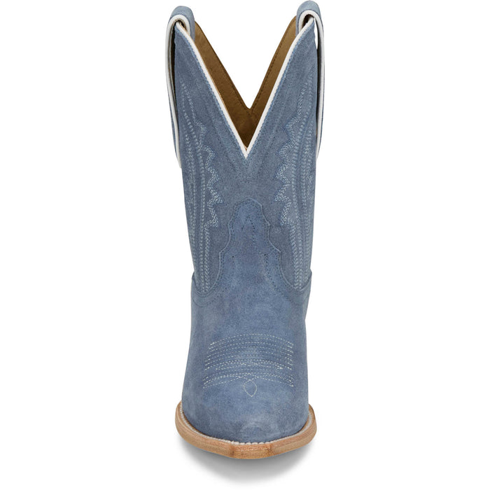 Tony Lama Womens Lea 9in Cornflower Suede Cowboy Boots