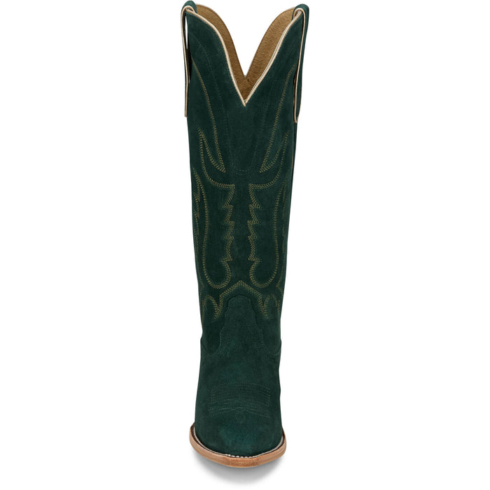 Tony Lama Womens Liz 15in Western Emerald Suede Cowboy Boots
