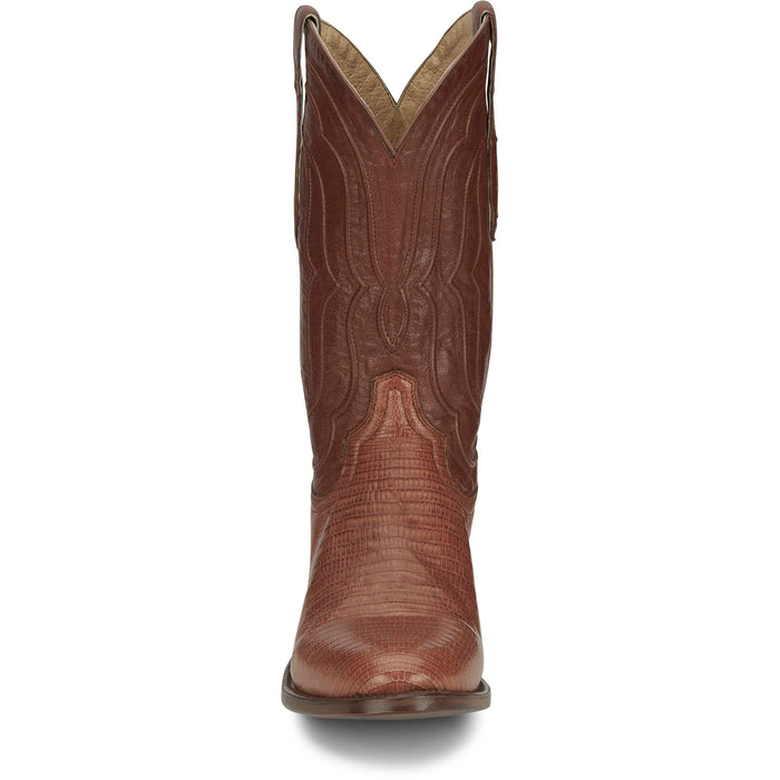 Tony Lama Mens Kirtland 12in Western Cognac Lizard Cowboy Boots