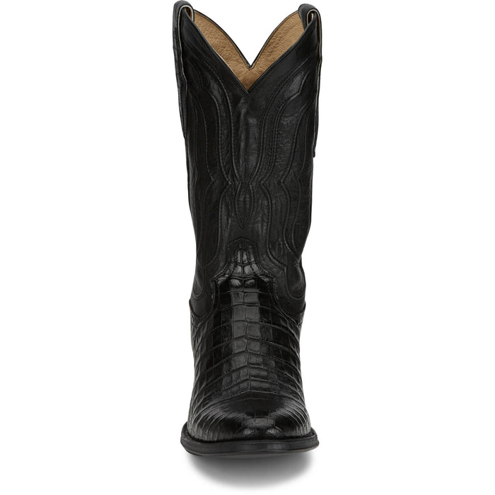 Tony Lama Mens Tremaine 12in Western Ebony Caiman Cowboy Boots
