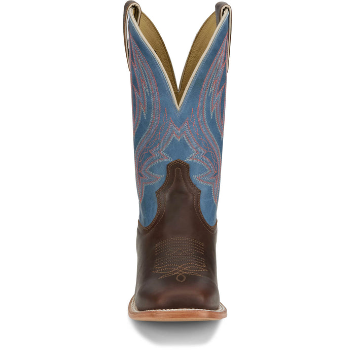 Tony Lama Womens Darcia Rust/Blue Leather Cowboy Boots