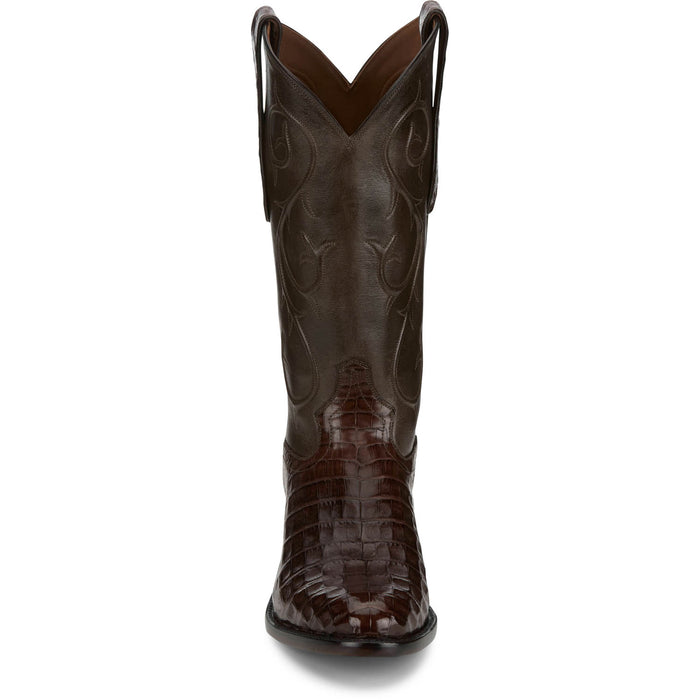 Tony Lama Mens Vicente 13in Western Chocolate Caiman Belly Cowboy Boots