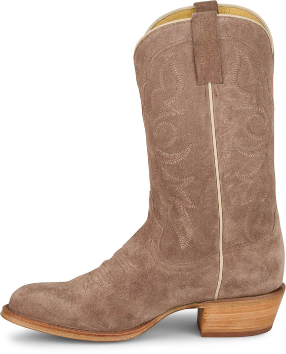 Tony Lama Mens Plano 12in Western Taupe Suede Cowboy Boots
