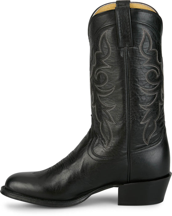Tony Lama Mens Marco 12in Western Black Goat Leather Cowboy Boots