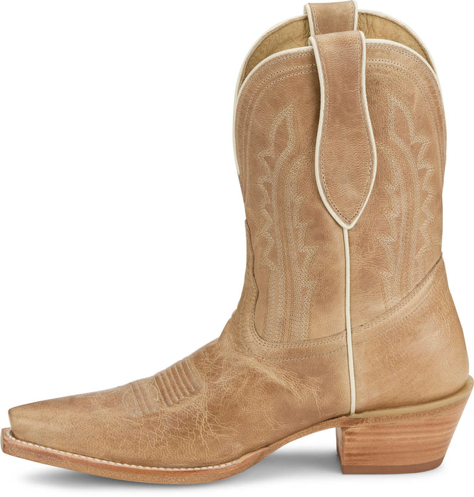 Tony Lama Womens Areli 9in Bootie Toffee Leather Cowboy Boots