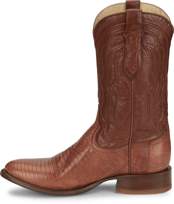 Tony Lama Mens Kirtland 12in Western Cognac Lizard Cowboy Boots