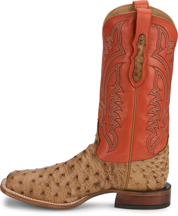 Tony Lama Mens Damilano 13in Western Umber Full Quill Ostrich Cowboy Boots