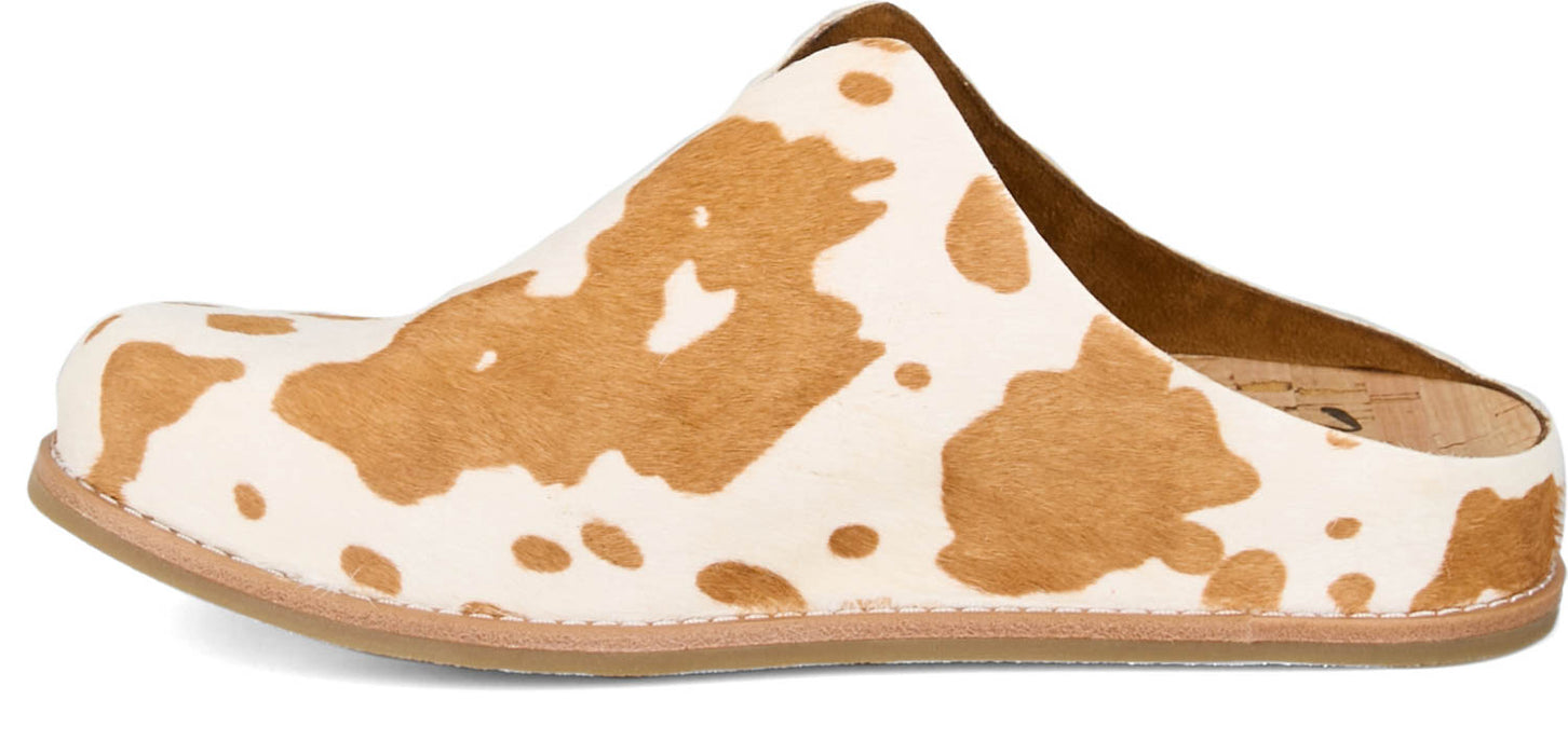 Tony Lama Womens Atrani White/Brown Hair-On Cowhide Clogs Shoes