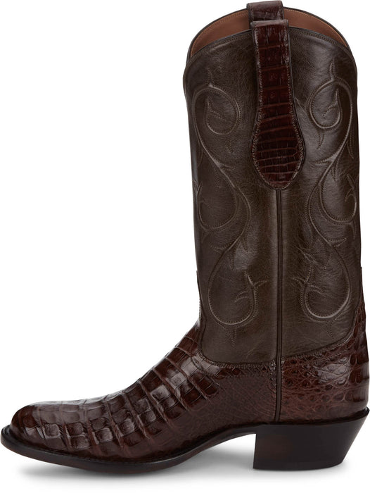 Tony Lama Mens Vicente 13in Western Chocolate Caiman Belly Cowboy Boots