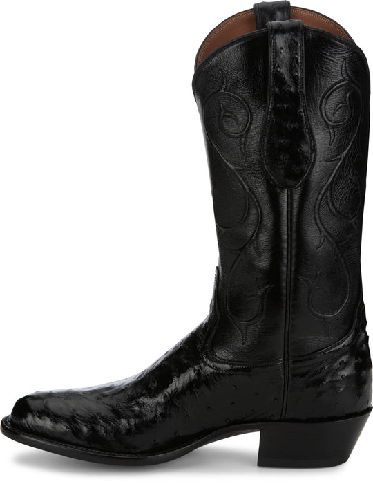 Tony Lama Mens Memphis 13in Midnight Full Quill Ostrich Cowboy Boots
