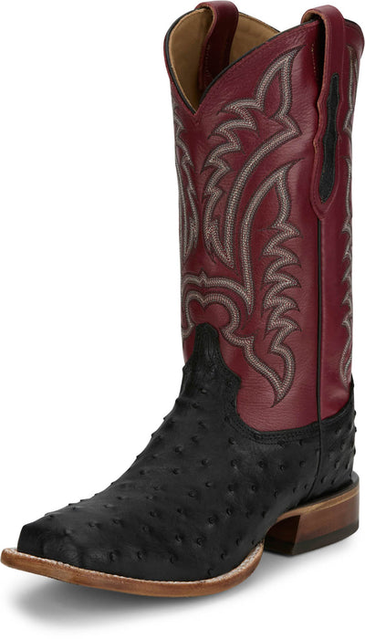 Tony Lama Mens Damilano 13in Western Onyx Full Quill Ostrich Cowboy Boots