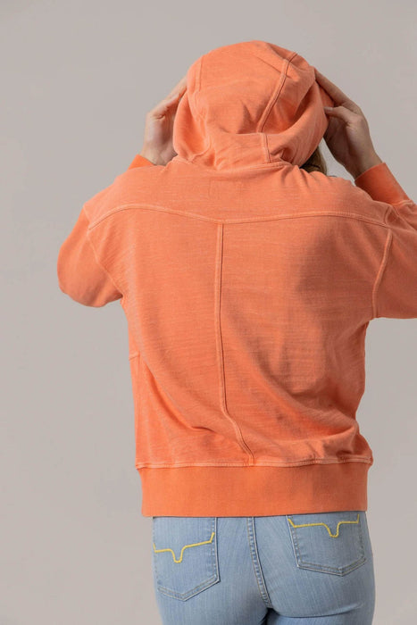 Kimes Ranch Womens Tess Western Orange Cotton Blend Hoodie
