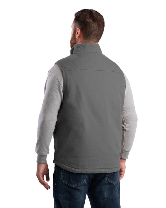 Berne Apparel Mens Heartland Sherpa-Lined Duck Slate 100% Cotton Vest