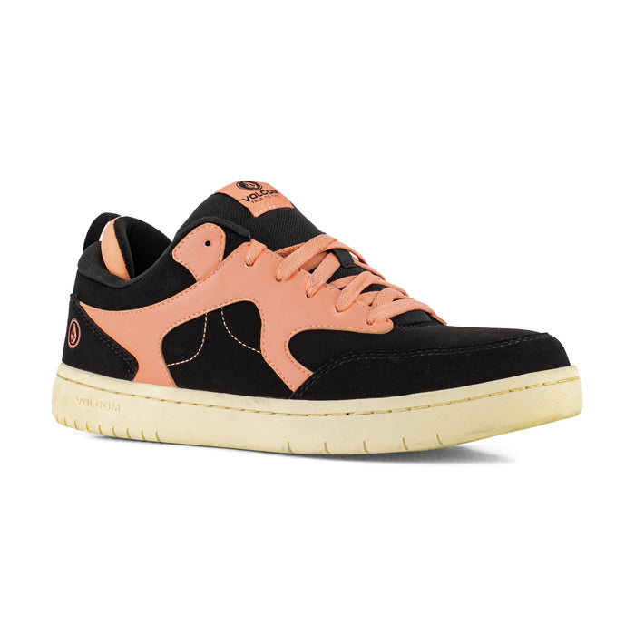 Volcom Womens Vitals Black/Clay Orange Leather CT Skate-Inspired Work Shoes