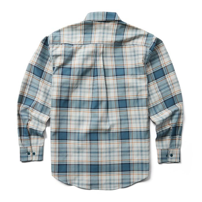 Wolverine Mens FR Plaid Twill Navy/Red/White Cotton Blend L/S Shirt