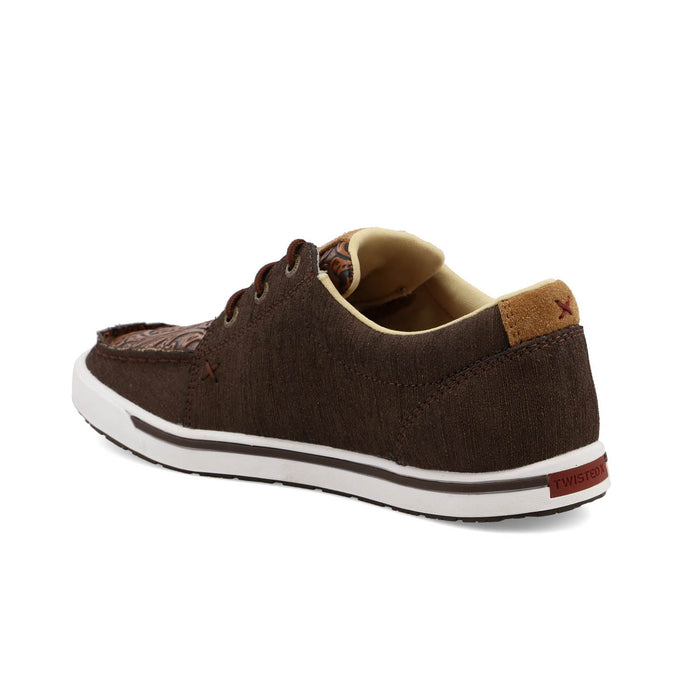Twisted X Womens Kicks Tooled Cocoa/Brown Leather Sneakers Shoes