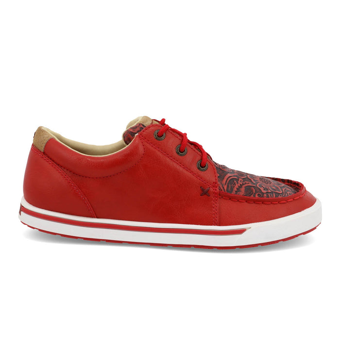 Twisted X Womens Kicks Tooled Cherry Red/Red Leather Sneakers Shoes