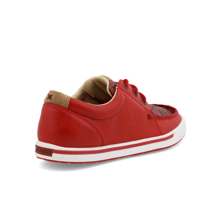 Twisted X Womens Kicks Tooled Cherry Red/Red Leather Sneakers Shoes