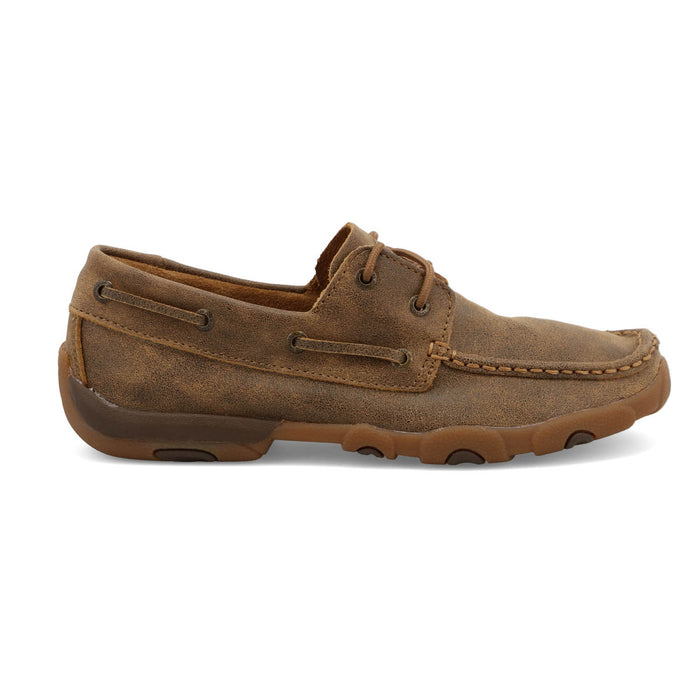 Twisted X Womens Driving Moc Bomber Leather Boat Shoes