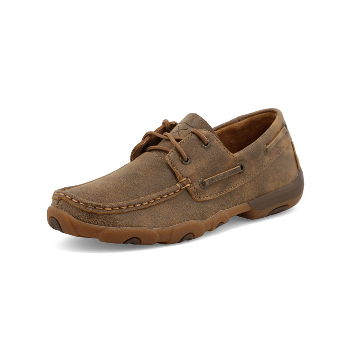 Twisted X Womens Driving Moc Bomber Leather Boat Shoes