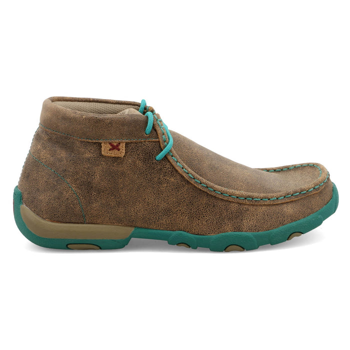 Twisted X Womens Driving Moc Bomber/Turquoise Leather Chukka Boots