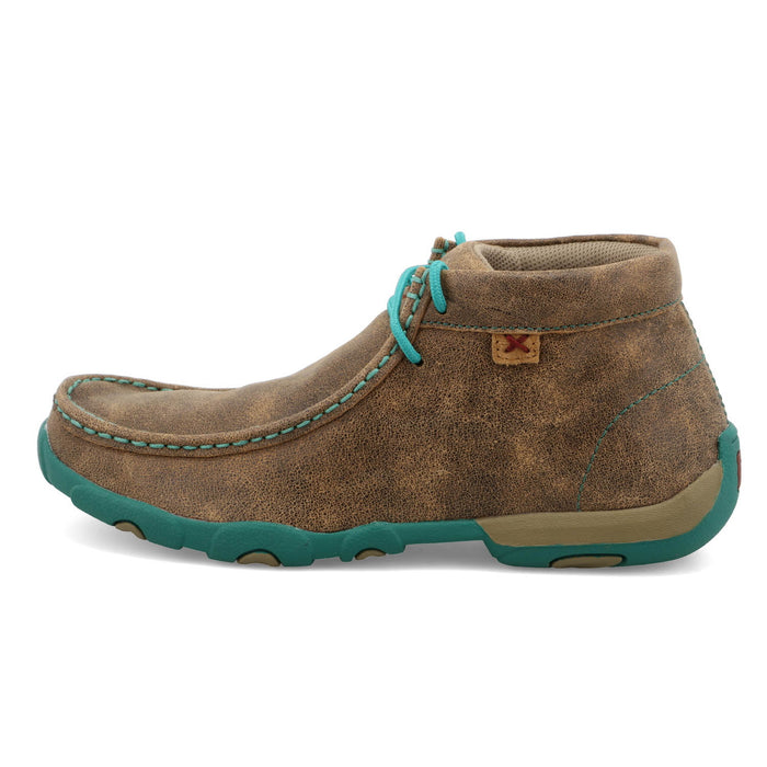 Twisted X Womens Driving Moc Bomber/Turquoise Leather Chukka Boots