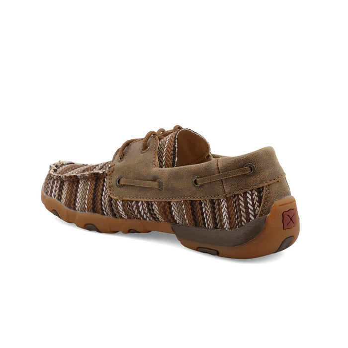 Twisted X Womens Driving Moc Multi/Bomber Leather Boat Shoes