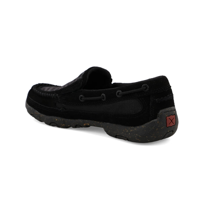 Twisted X Womens Driving Moc Aztec Black/Grey Leather Slip-On Shoes