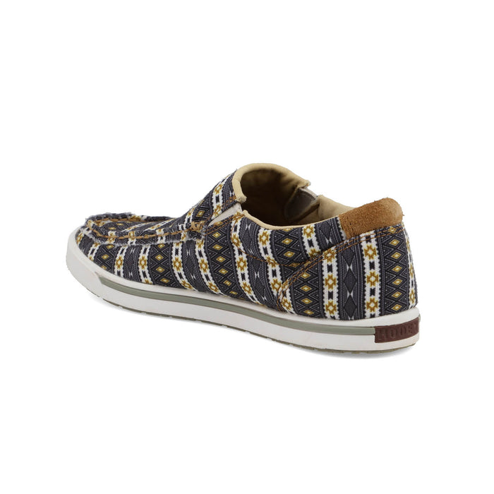 Twisted X Womens Hooey Loper Black/Yellow Fabric Aztec Slip-On Shoes