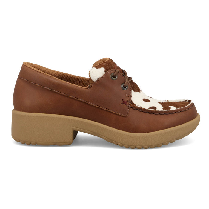 Twisted X Womens Platform Rustic Brown Cowhide Oxfords Shoes