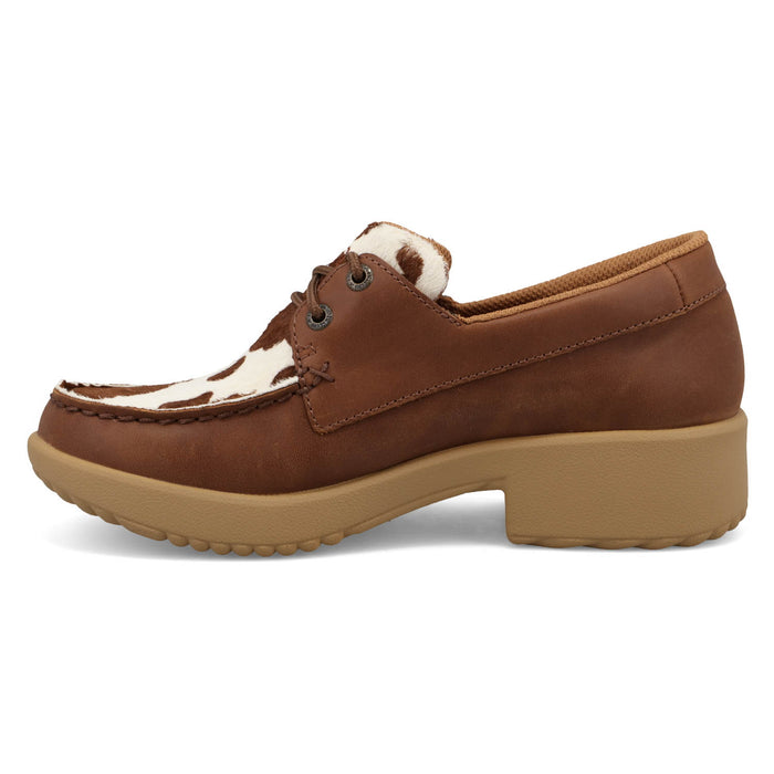 Twisted X Womens Platform Rustic Brown Cowhide Oxfords Shoes