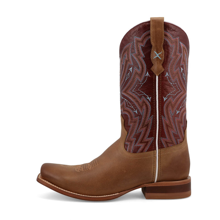 Twisted X Womens 11in Rancher Peanut/Oxblood Leather Cowboy Boots