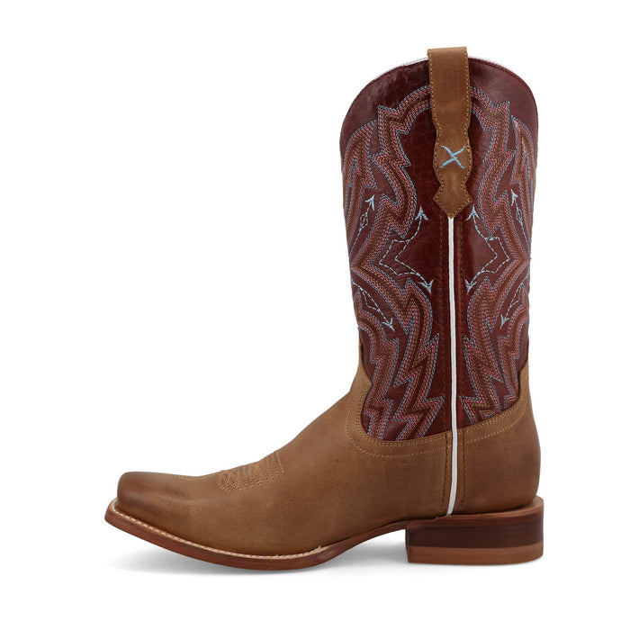Twisted X Womens 11in Rancher Peanut/Oxblood Leather Cowboy Boots