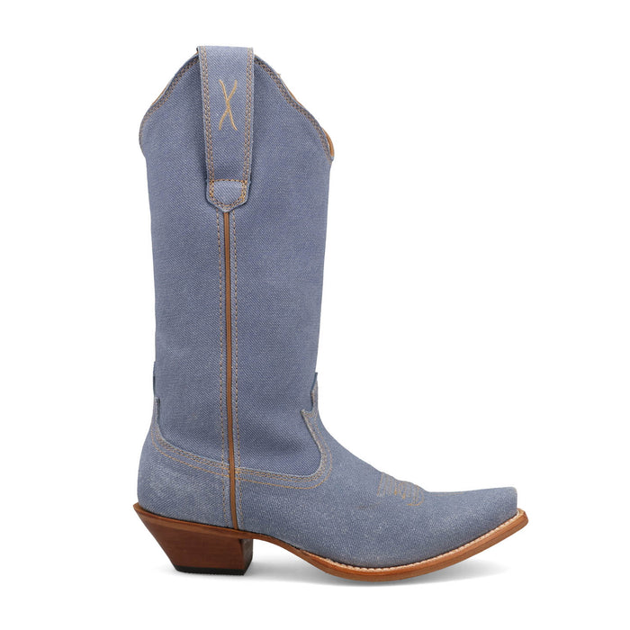 Twisted X Womens 13in Steppin Out Denim Blue Leather Cowboy Boots