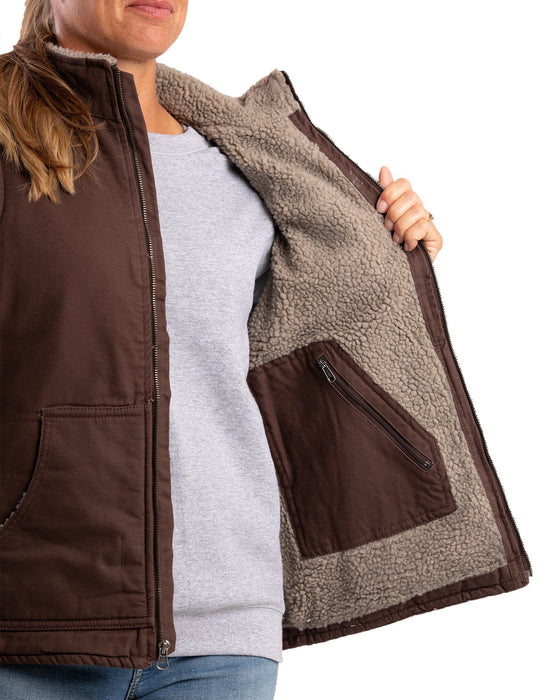Berne Tuscan 100% Cotton Ladies Canyon Sherpa Lined Vest