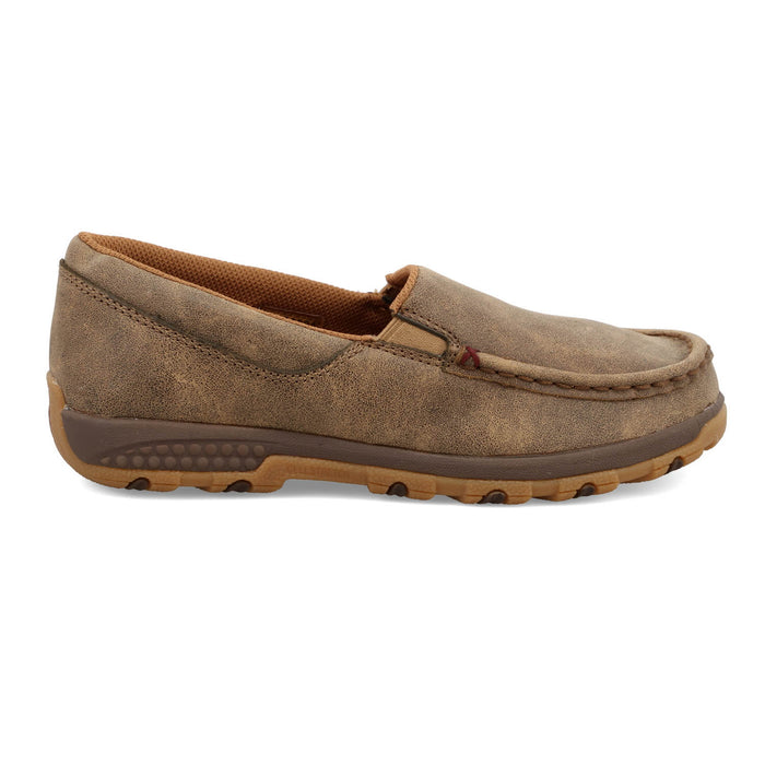 Twisted X Womens Driving Moc Bomber Leather Slip-On Shoes