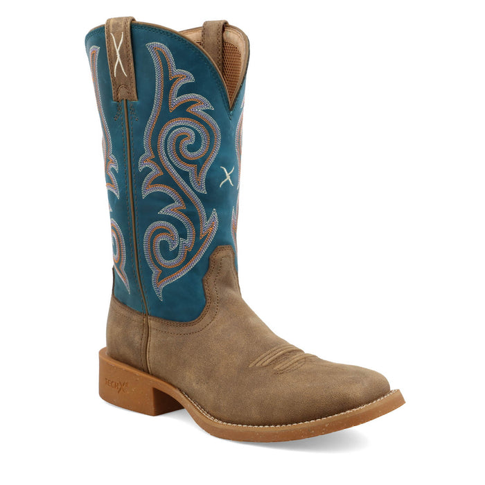 Twisted X Womens 11in Tech X Bomber/Stormy Blue Leather Cowboy Boots