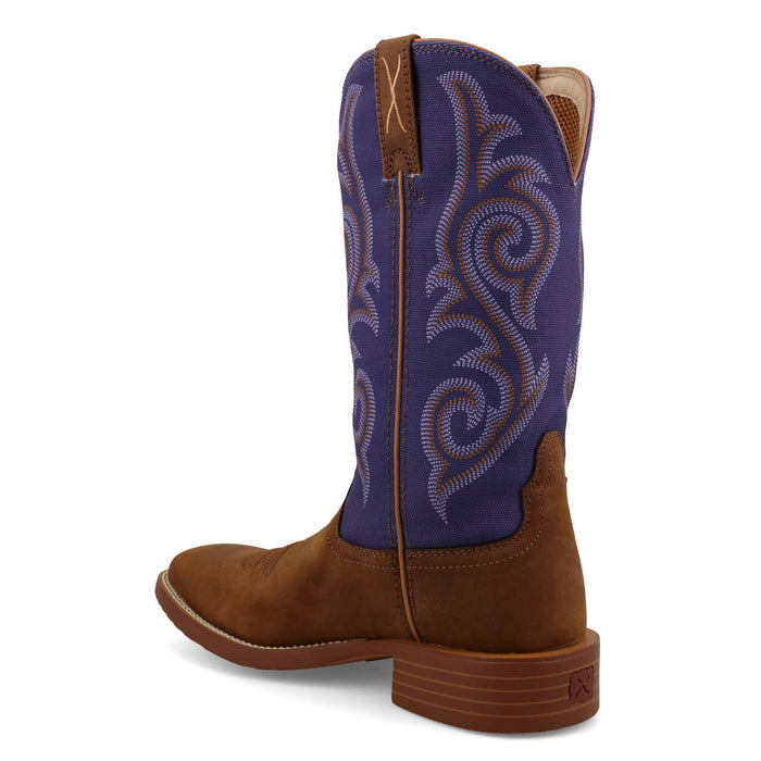 Twisted X Womens 11in Tech X Distressed Saddle/Iris Leather Cowboy Boots